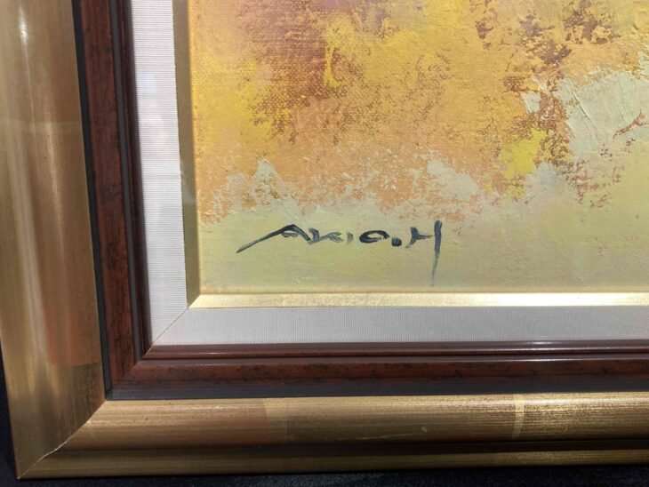 原田彰夫　直筆サイン『かとれあと実』キャンヴァスに油彩 6号 0919D 原田彰夫 作『蘭』 ｜骨董品買取 緑和堂