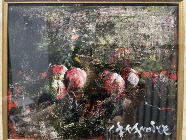 彼末宏、【静物】、希少な額装用画集より、新品額装付、状態良好 彼末 宏 作『桃』 ｜骨董品買取 緑和堂