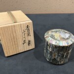 漆工芸『青貝 ぶどう画 棗』