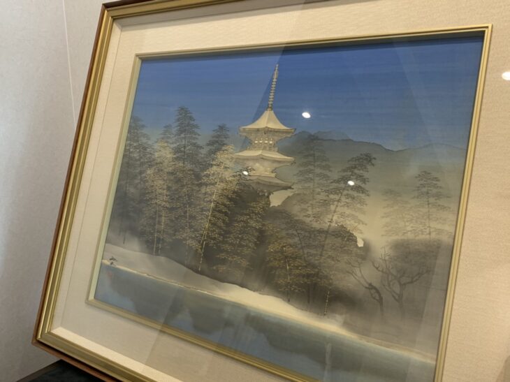 メーカー 平川敏夫 愛知 古都春景 191/200 額装 リトグラフ