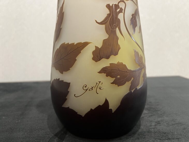 エミール・ガレ 作『パンジー文花瓶』 ｜骨董品買取 緑和堂