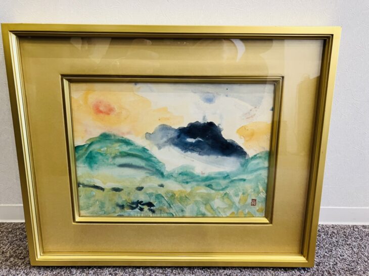 梅原龍三郎 作 『浅間山』水彩画をお譲り頂きました。