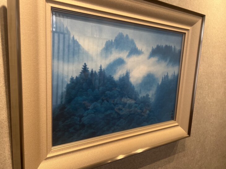 東山魁夷　岩絵の具方式『朝雲』工芸画