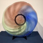稲嶺盛吉 琉球ガラス『土紋台付大皿』