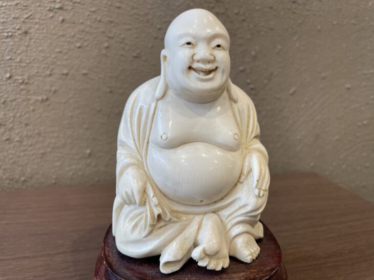 象牙彫刻 布袋置物』 ｜骨董品買取 緑和堂