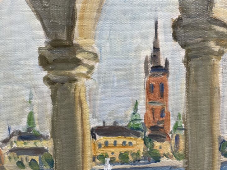 恐らく　楢原健三　風景画 水彩画 ゴールドフレーム 恐らく 楢原健三 風景画 水彩画 ゴールドフレーム 恐らく 楢原健三