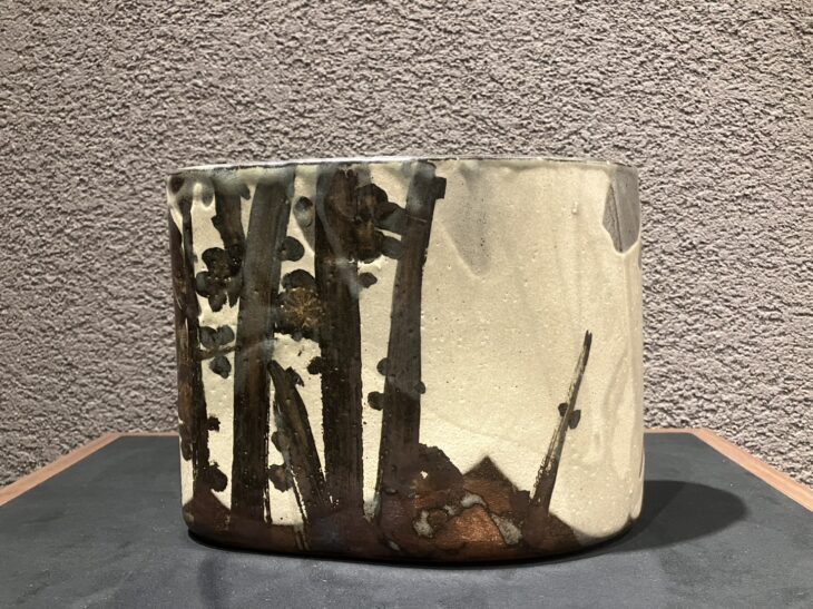 六代 清水六兵衛 黒釉 花瓶 清水焼 工芸品