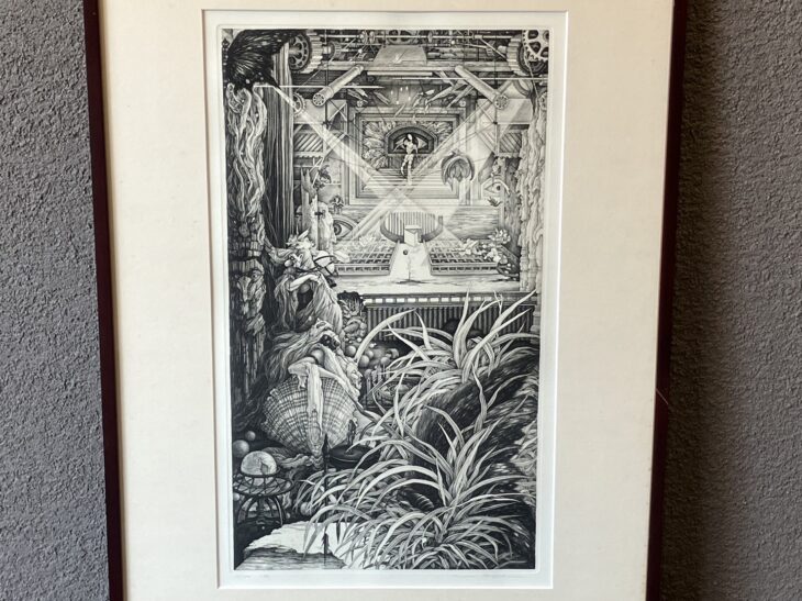 清原啓一、【剣】、希少な大判額装用画集より、美品、日本人画家 清原啓一、【剣】、希少な大判額装用画集より、美品、日本人画家 清原