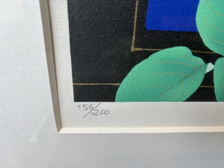 中島千波 「白い薔薇」 静物画 リトグラフ 8号 真作保証 極上