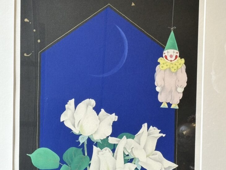 中島千波 「白い薔薇」 静物画 リトグラフ 8号 真作保証 極上
