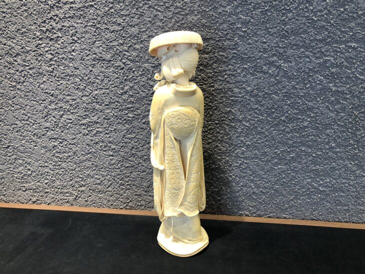 踊り子木彫り彫刻 象牙 置物 「踊り子」 ｜骨董品買取 緑和堂