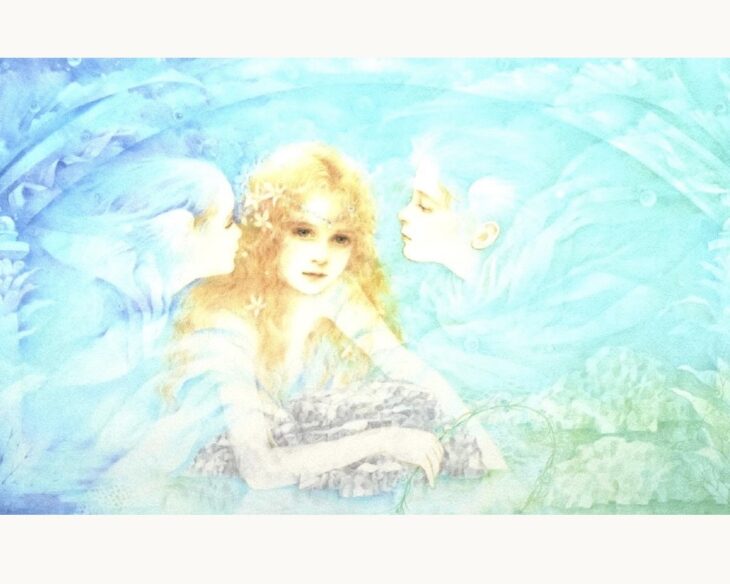 きたのじゅんこ【風が吹く時】lithograph きたのじゅんこ 『風の中の声』 ｜骨董品買取 緑和堂