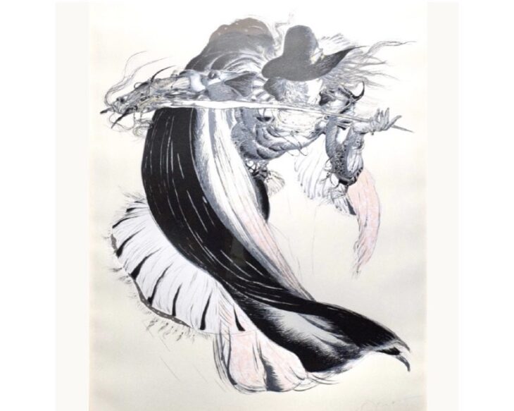 人物画　油絵　天野喜孝　F6　額付き　手描き　肉筆 値下げ】 人物画 油絵 天野喜孝 F6号 額付き 手描き 肉筆