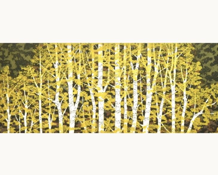 藤田不美夫 秋の林 1977 176/200 藤田不美夫『白樺秋光』 ｜骨董品買取 緑和堂