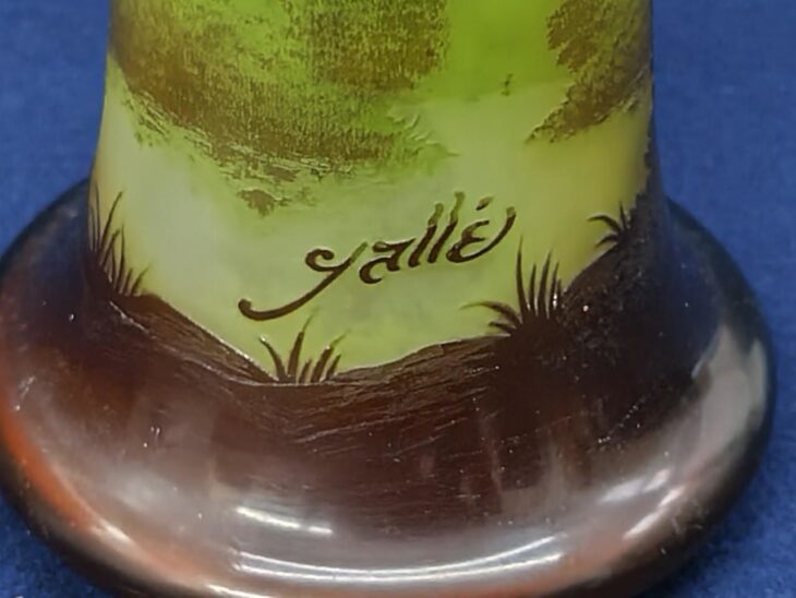 エミール・ガレ 『湖水風景文花瓶』 ｜骨董品買取 緑和堂