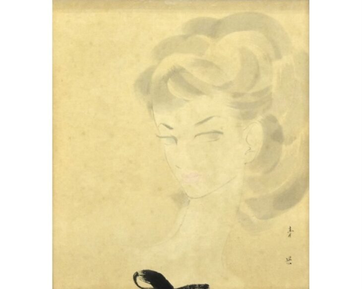 東郷青児『色紙 美人画』 ｜骨董品買取 緑和堂