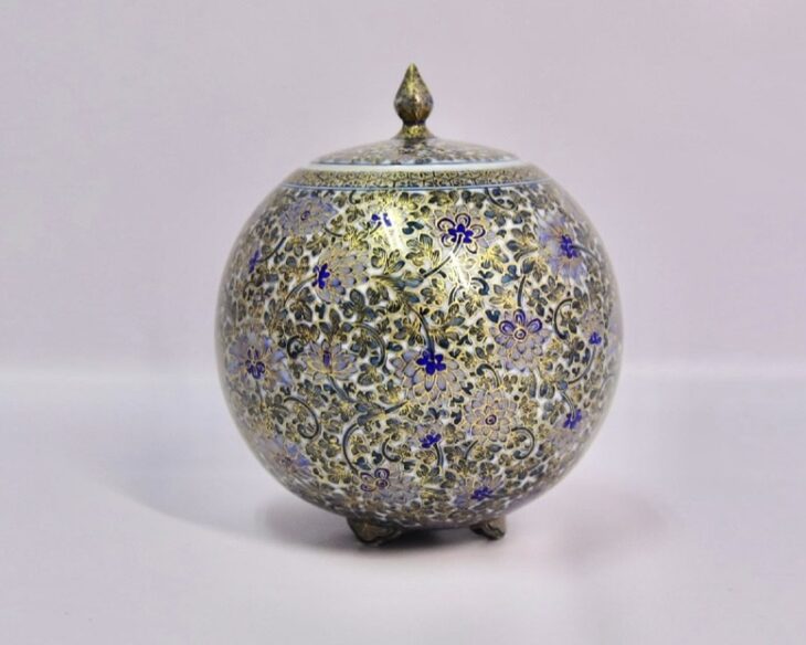 陶芸家　葉山有樹　細密絵　細密画　赤絵　香炉　香爐　下絵　デザイン　図案　額入 陶芸家 葉山有樹 直筆 肉筆 水彩 細密絵 細密画 赤絵 香炉 下絵