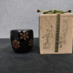 川端近左 『雪花蒔絵大棗 内銀溜』 鵬雲斎書付