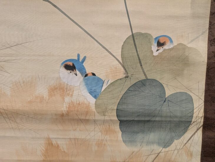 渡辺省亭 花鳥画 双幅 ｜骨董品買取 緑和堂