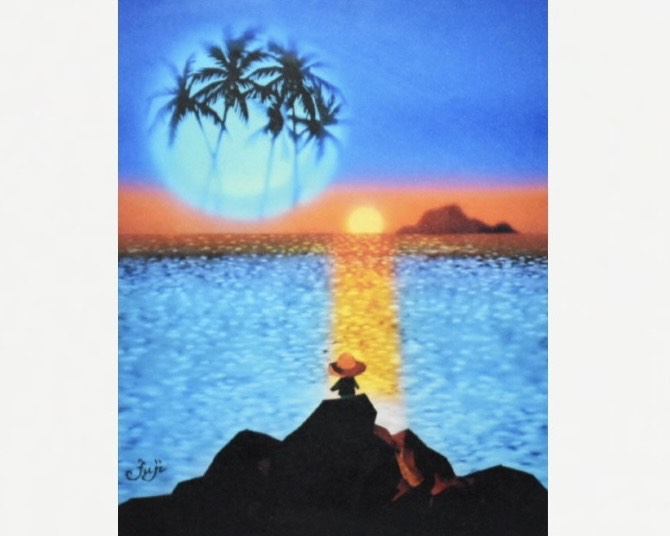 藤城清治『椰子の実』レフグラフ ｜骨董品買取 緑和堂