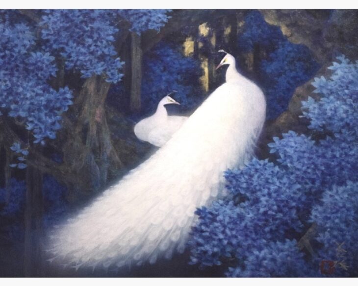 岸田蒼坪 『菩薩樹の陰』 10号 日本画 ｜骨董品買取 緑和堂