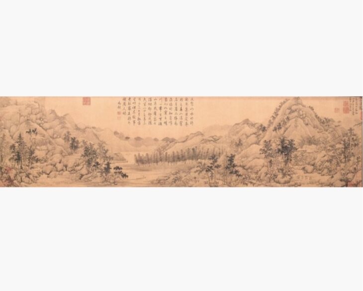 【工芸】二玄社　元時代　馬ワン「春山清霽図」原寸 扁額 二玄社 馬碗 『春山清霽図』 ｜骨董品買取 緑和堂