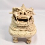 前川 電光作 古志野 『唐獅子香炉』