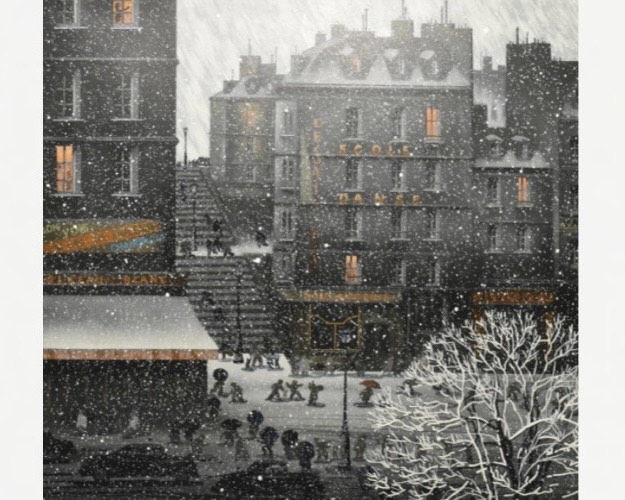 ヒロヤマガタ 『スノーウィ・モンマルトルⅡ』 シルクスクリーン