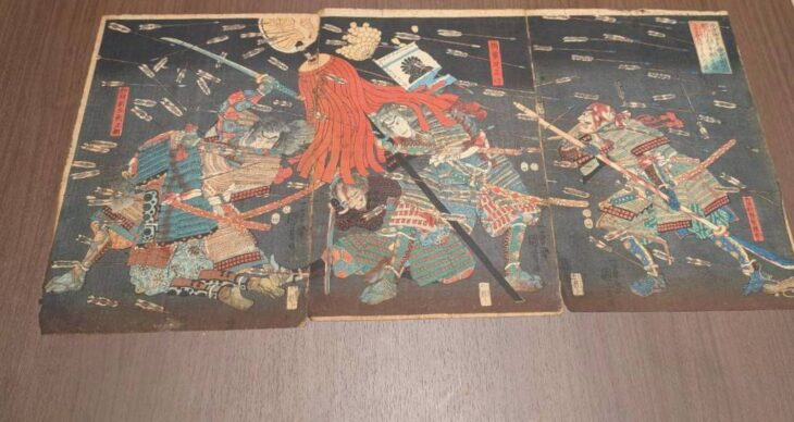 歌川国芳『楠正行討死之図』