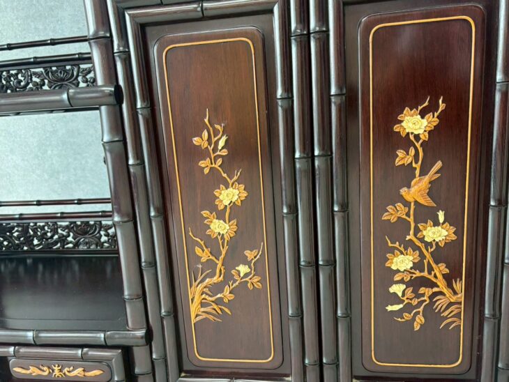 紫檀 象牙細工 茶棚 ｜骨董品買取 緑和堂