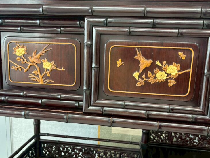 紫檀 象牙細工 茶棚 ｜骨董品買取 緑和堂