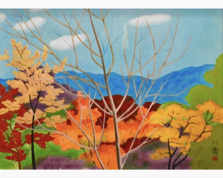 小野竹喬 【谿】　 高級画集画、状態良好、新品高級額装付 小野竹喬 【桜島】 高級画集画より、状態良好、新品高級額装付 絵画