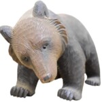 茂木多喜治『熊 木彫り ガラス目』