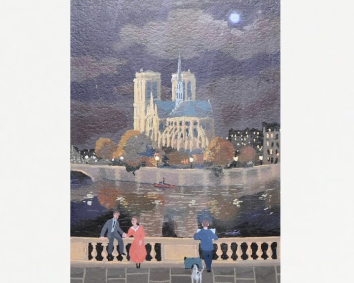 ドラクロワ【夜のノートルダム寺院】シルクスクリーン