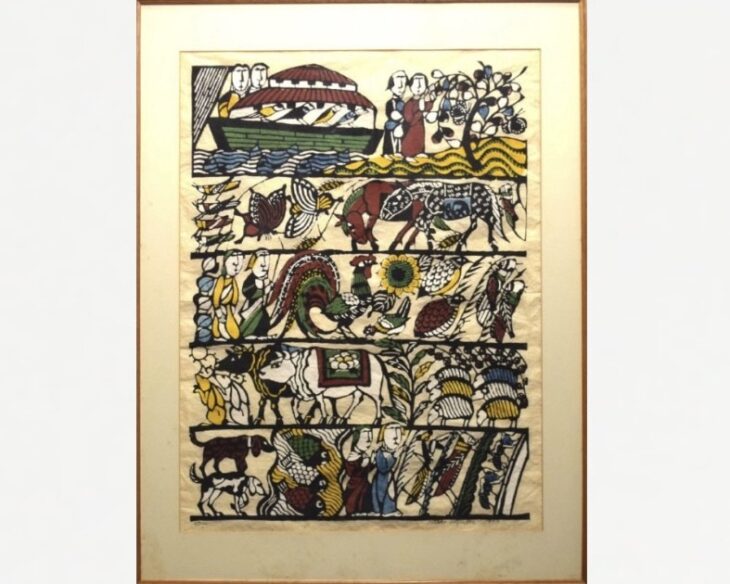 渡辺禎雄 木版画 『ノア』