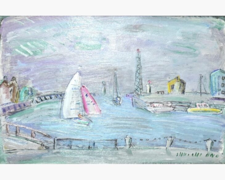 小野州一 『ドーブル風景』 ｜骨董品買取 緑和堂