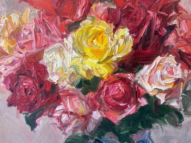 刑部人”おさかべじん”『 薔薇 』立体複製画 （日本写真印刷製）Ｆ6　中古美品 刑部人”おさかべじん”『 薔薇 』立体複製画 （日本写真印刷製