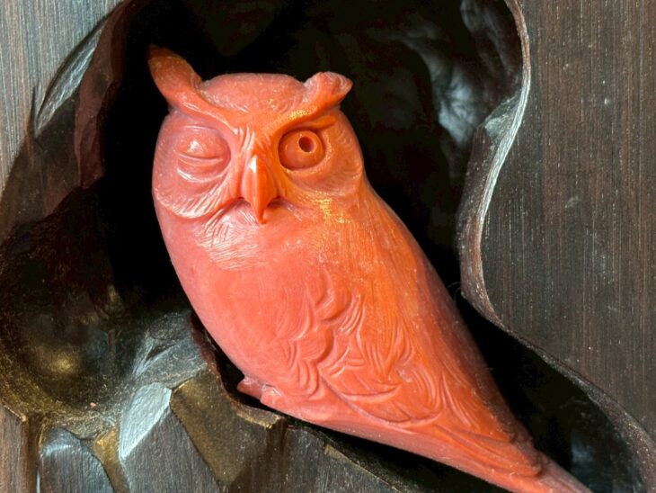 前川 泰山『木菟』 ｜骨董品買取 緑和堂