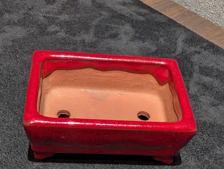 平安香翁 『鶏血釉 雲足長方樹盆』 ｜骨董品買取 緑和堂