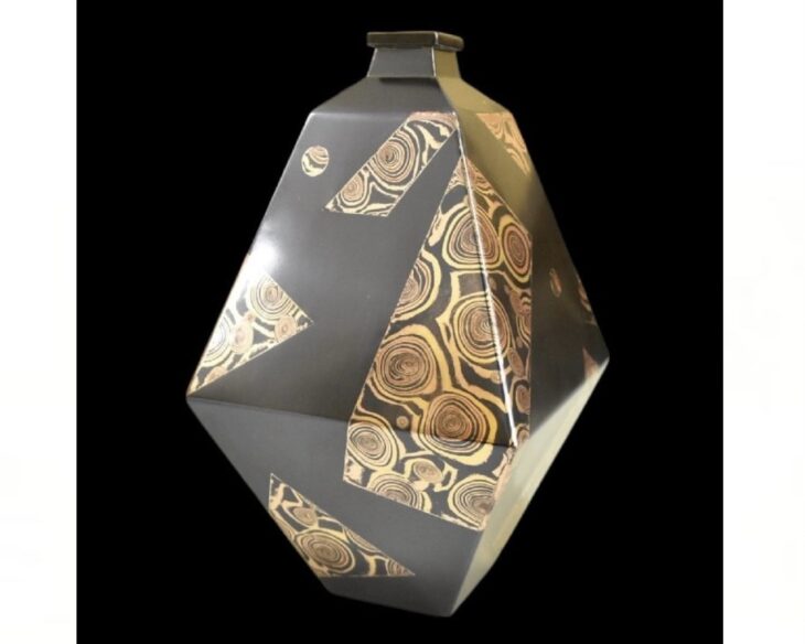 林美光 『金銀銅杢目金花器 光彩』 ｜骨董品買取 緑和堂