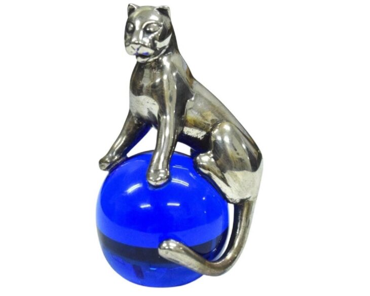 カルティエ パンテール パンサーペーパーウェイト SV925×クリスタル カルティエ 『パンサー パンテール ペーパーウェイト』 ｜骨董品