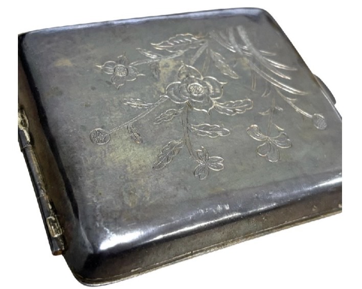 週末セール　純銀　ビンテージ　シガレットケース 銀製 シガレットケース ｜骨董品買取 緑和堂