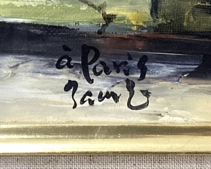 谷本ためひろ 『パリの下町』 ｜骨董品買取 緑和堂