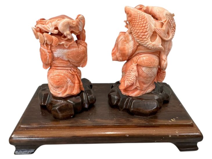 珊瑚 恵比寿像 大黒天像 ｜骨董品買取 緑和堂