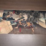 月岡芳年　『大坂軍記之図　半田寺山敗将日本号槍傷』
