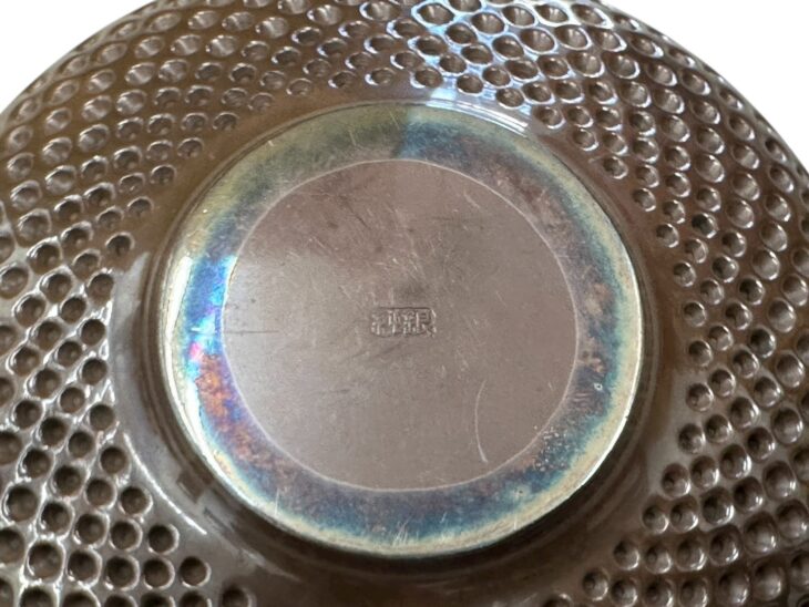 純銀霰茶托 純銀製 霰茶托 ｜骨董品買取 緑和堂