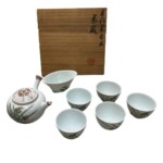 三浦竹泉 『着彩 蘭花画 茶器』