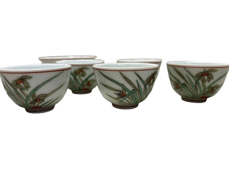 三浦竹泉 『着彩 蘭花画 茶器』 ｜骨董品買取 緑和堂