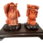 珊瑚 恵比寿像 大黒天像