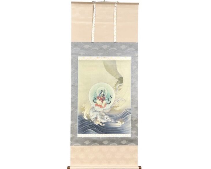 橋本雅邦 『騎龍辯天図』 ｜骨董品買取 緑和堂